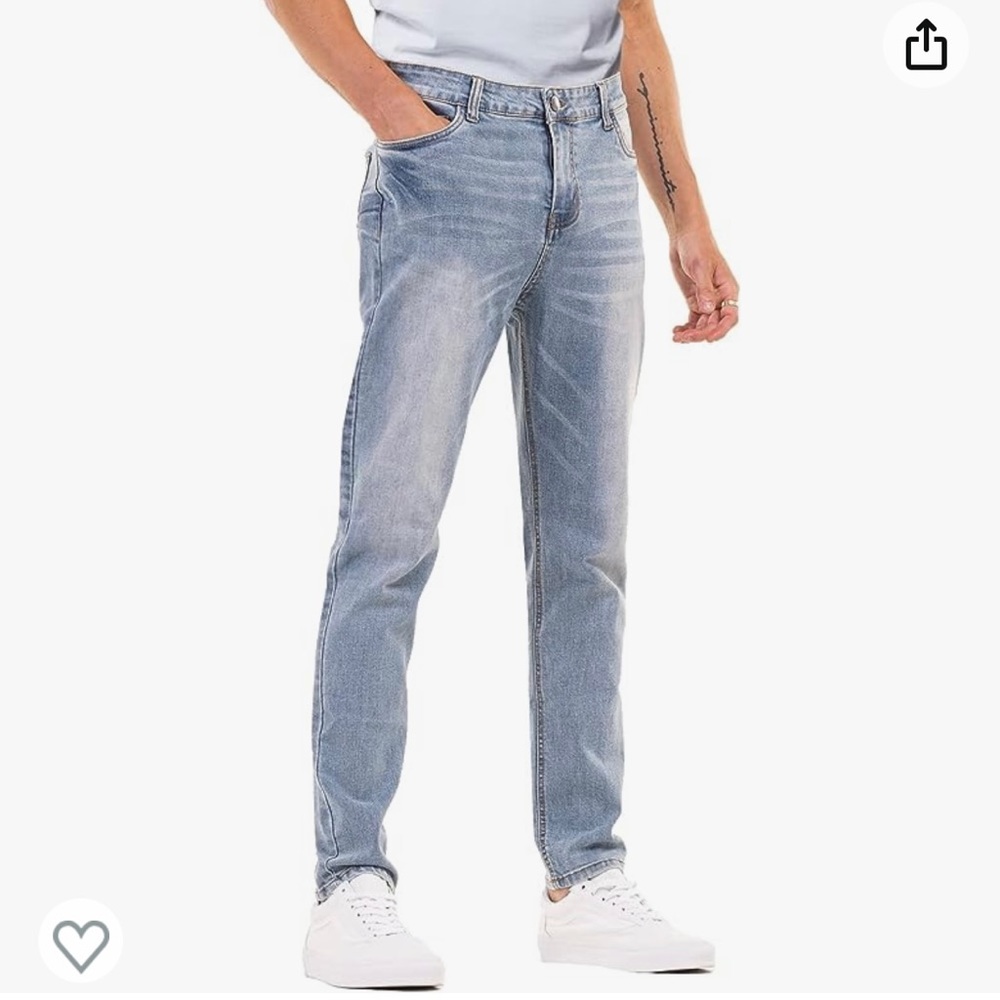 Men’s Slim Fit Skinny Jeans stretch Denim straight leg pants size 34